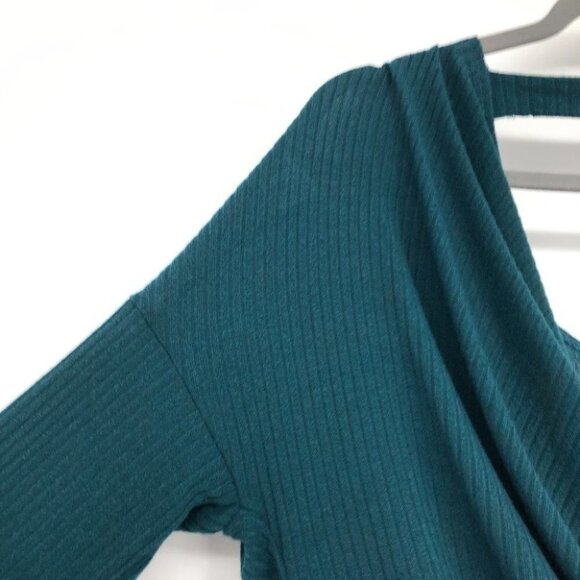 NWT Cherish teal Back in the Game draped twist open back top small - Picture 10 of 12